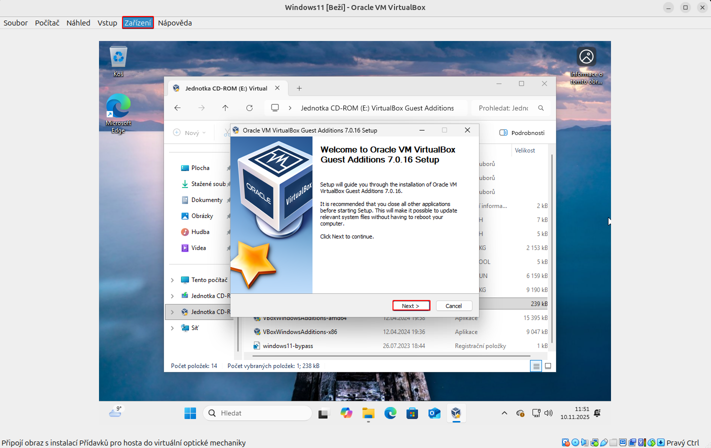 Instalace Přídavků pro hosta - Základy Linuxu