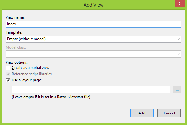 Přidání pohledu v ASP.NET MVC - Základy ASP.NET MVC