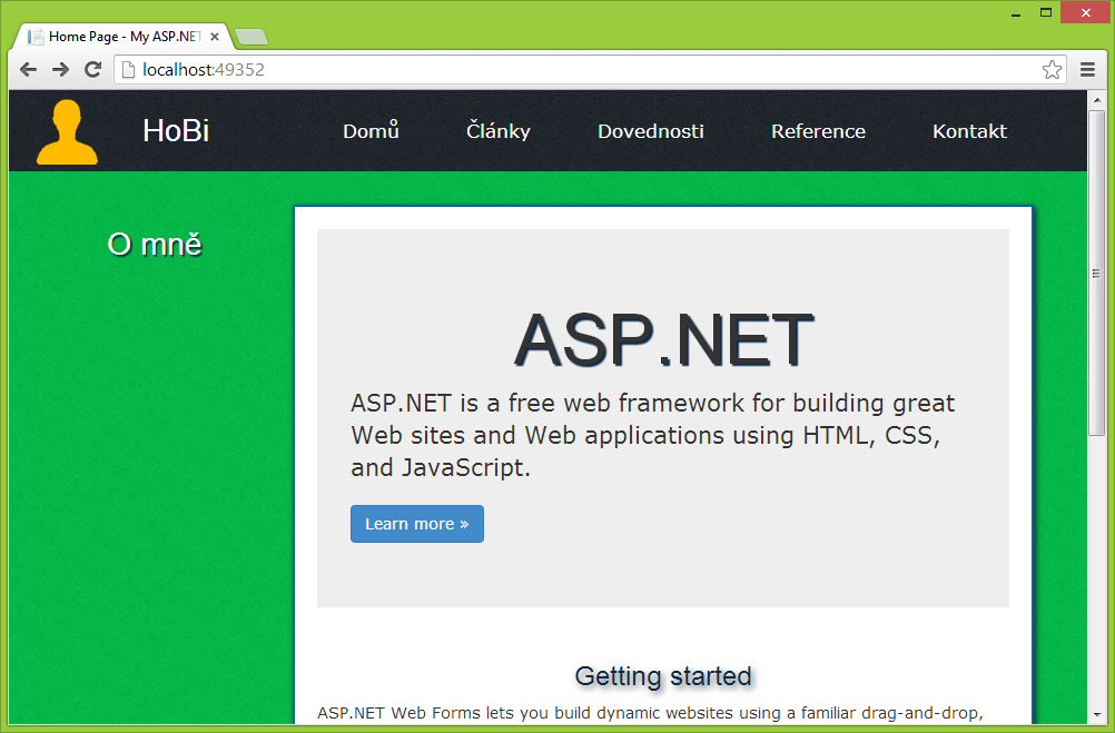 HoBiho šablona pro ASP.NET Web Forms - ASP.NET Web Forms - Webové aplikace v C#