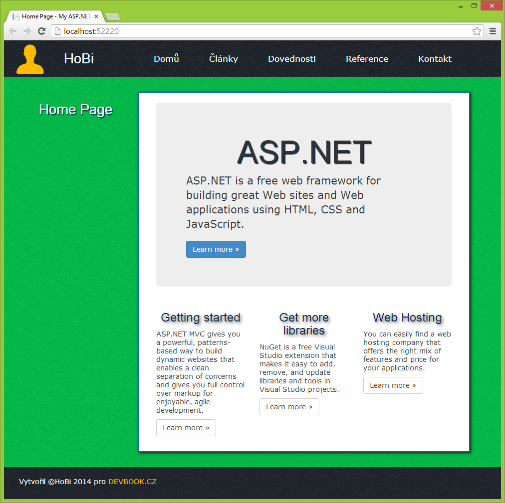 HoBiho šablona pro ASP.NET MVC - Základy ASP.NET MVC