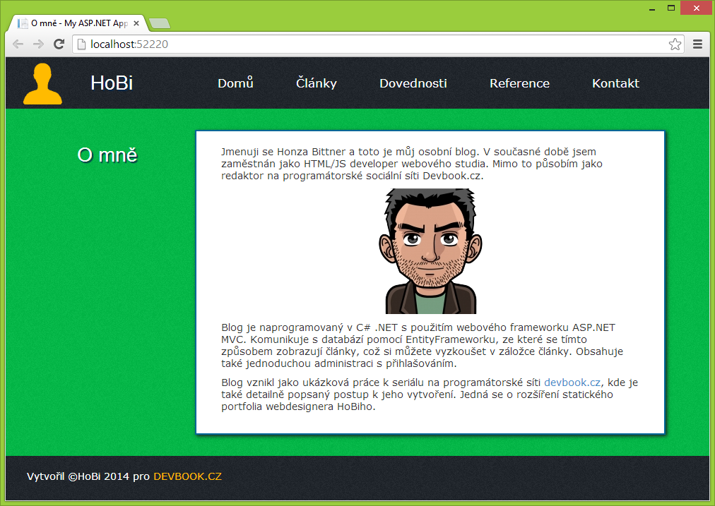 HoBiho šablona pro ASP.NETMVC - Základy ASP.NET MVC