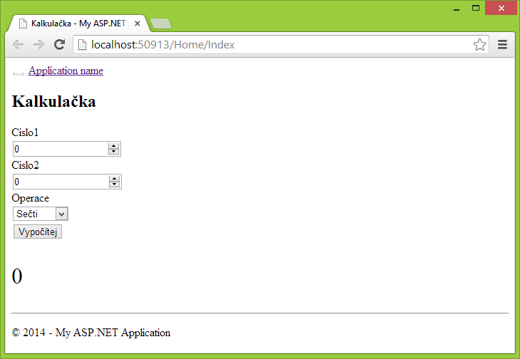 MVC kalkulačka v ASP.NET - Základy ASP.NET MVC