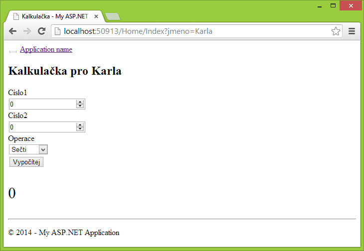 Kalkulačka v ASP.NET MVC - Základy ASP.NET MVC