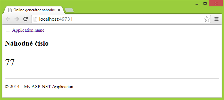 Webová aplikace v ASP.NET MVC – Náhodné číslo - Základy ASP.NET MVC
