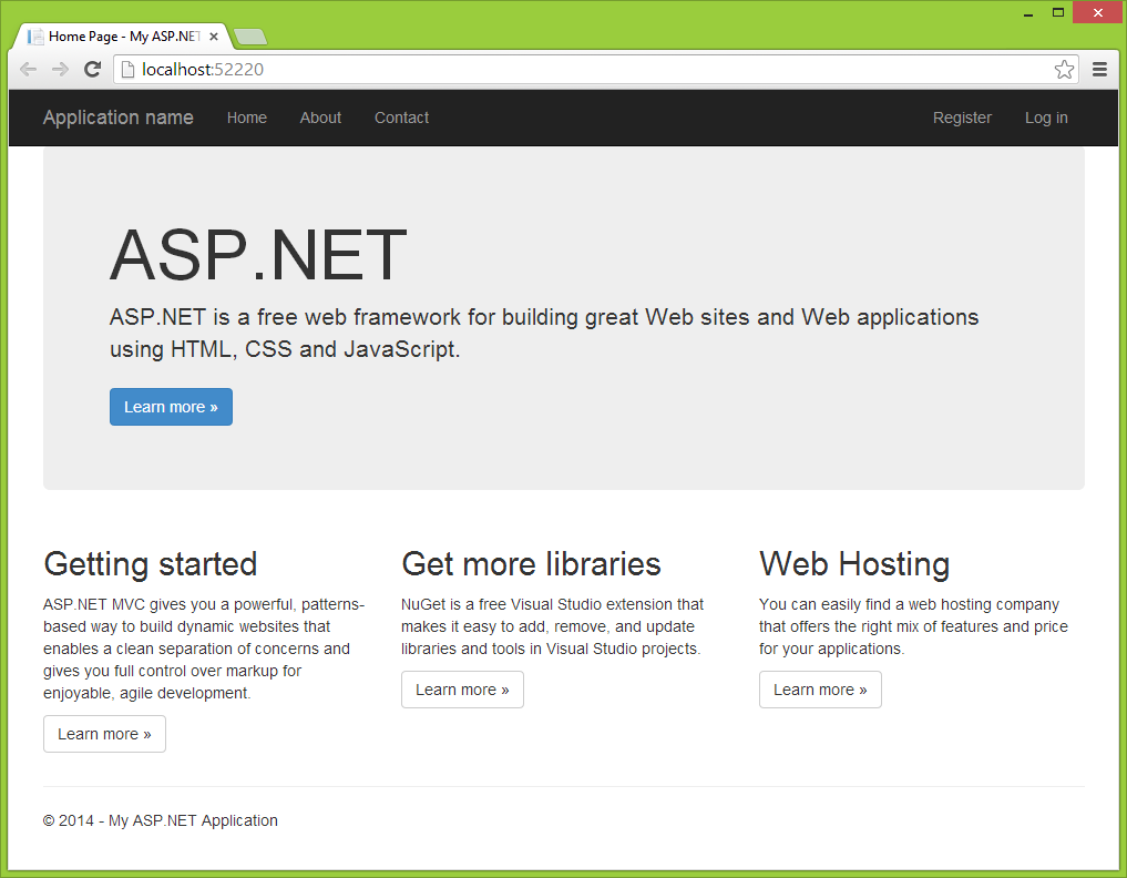 Ukázka template webu v ASP.NET MVC - Základy ASP.NET MVC