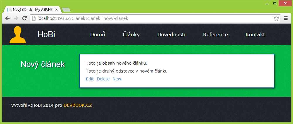 Nový článek v ASP.NET Web Forms - ASP.NET Web Forms - Webové aplikace v C#