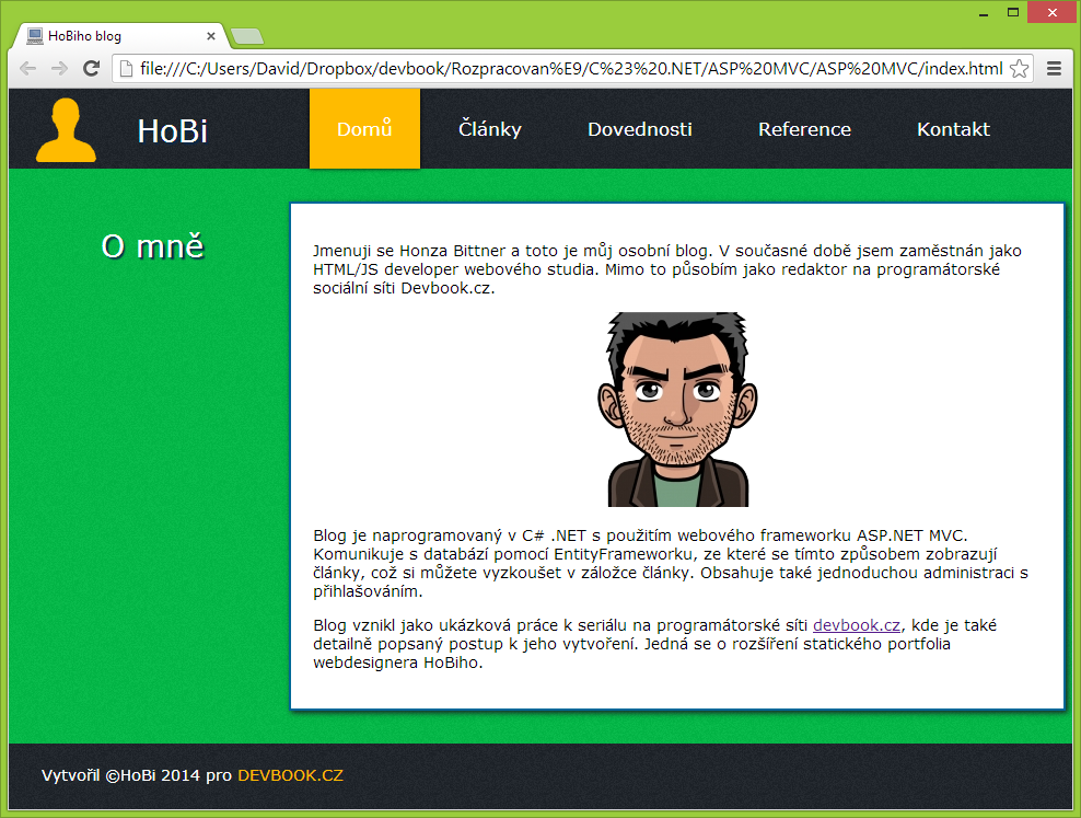 HoBiho šablona pro ASP.NET MVC - Základy ASP.NET MVC