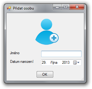 Formulář pro přidání nové osoby v VB.NET - Okenní aplikace ve VB.NET Windows Forms