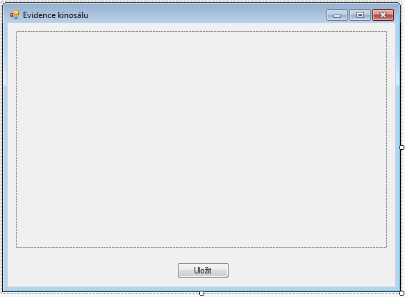 Formulář kinosálu v C# .NET - Windows Forms - Okenní aplikace v C# .NET