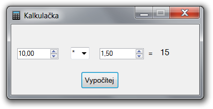 Kalkulačka v C# .NET v oknu - Windows Forms - Okenní aplikace v C# .NET