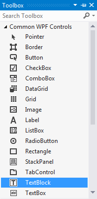 Toolbox ve Visual Studio WPF aplikaci - Okenní aplikace ve VB.NET WPF