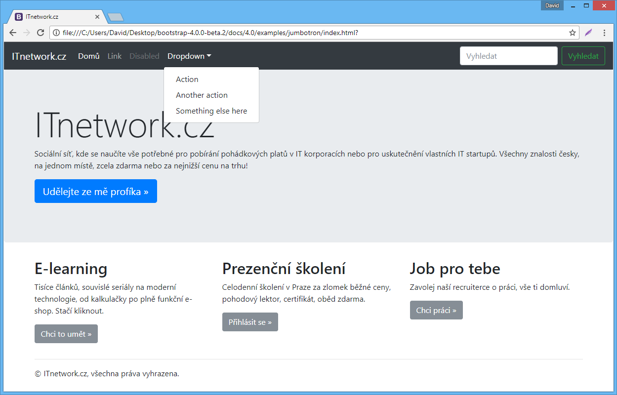 Lekce 1 - Úvod do CSS frameworku Bootstrap