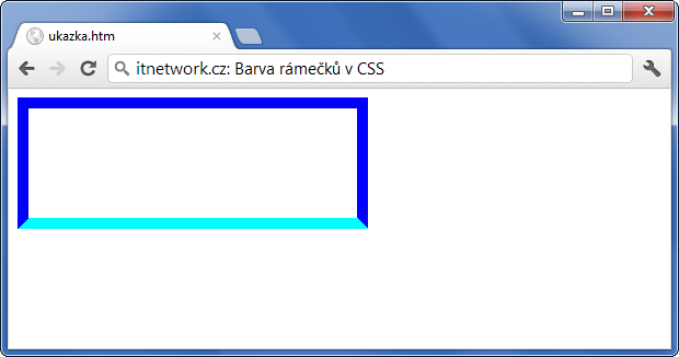 Ukázka barvy dolního rámečku přes CSS - Rámeček - CSS vlastnosti