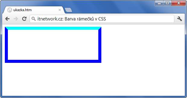 Ukázka barvy horního rámečku přes CSS - Rámeček - CSS vlastnosti