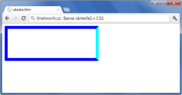 Ukázka barvy pravého rámečku přes CSS - Rámeček - CSS vlastnosti