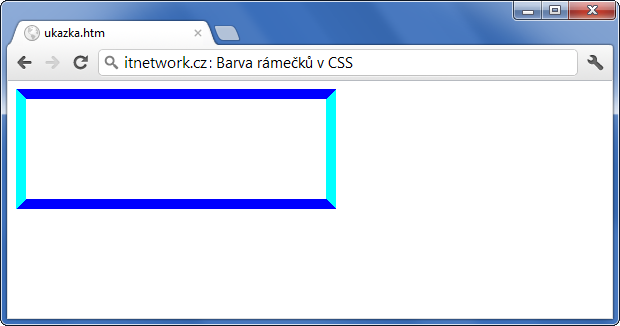 Ukázka barvy rámečku přes CSS - Rámeček - CSS vlastnosti