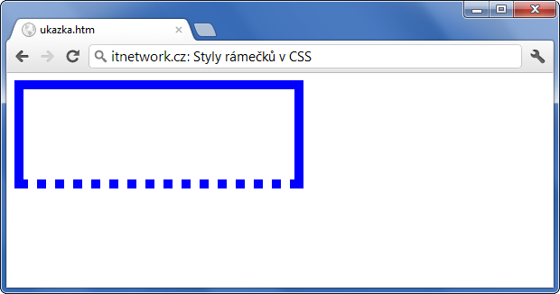 Ukázka dolního rámečku dotted přes CSS - Rámeček - CSS vlastnosti