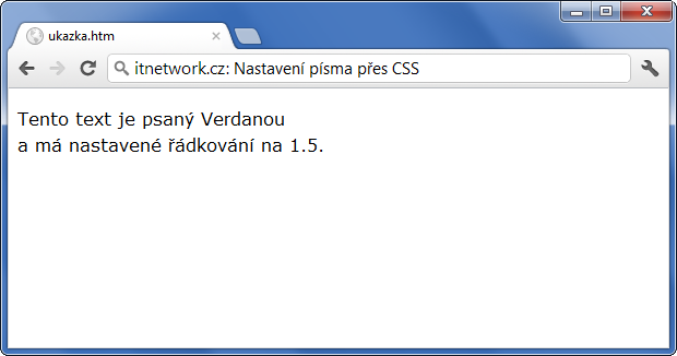 Ukázka ostylování fontu přes CSS - Text a písmo - CSS vlastnosti