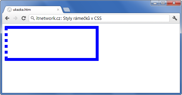 Ukázka levého rámečku dotted přes CSS - Rámeček - CSS vlastnosti