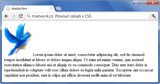 Ukázka neplovoucího obsahu v CSS - Pozicování a velikost - CSS vlastnosti