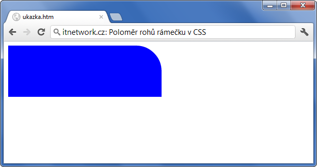 Ukázka nastavení zakulacení pravého horního rohu rámečku přes CSS - Rámeček - CSS vlastnosti