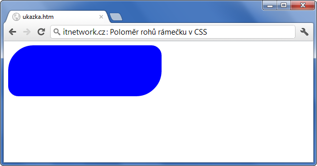 Ukázka nastavení zakulacení rohů rámečku přes CSS - Rámeček - CSS vlastnosti