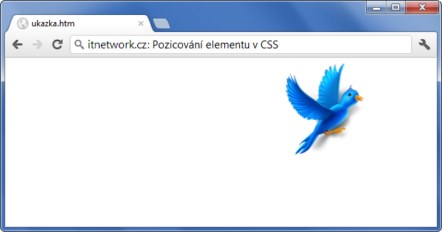 Ukázka nastavení pravé pozice elementu v CSS - Pozicování a velikost - CSS vlastnosti