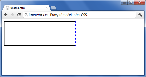Ukázka ostylování pravé hrany rámečku přes CSS - Rámeček - CSS vlastnosti