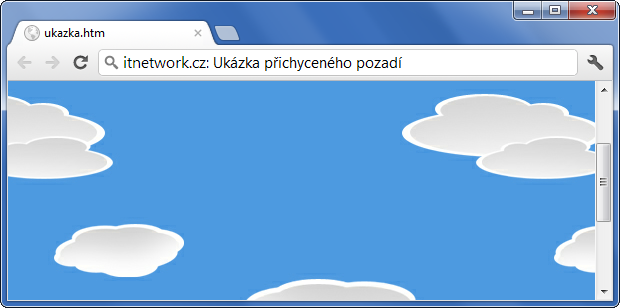 Ukázka přichyceného pozadí přes CSS - Pozadí - CSS vlastnosti