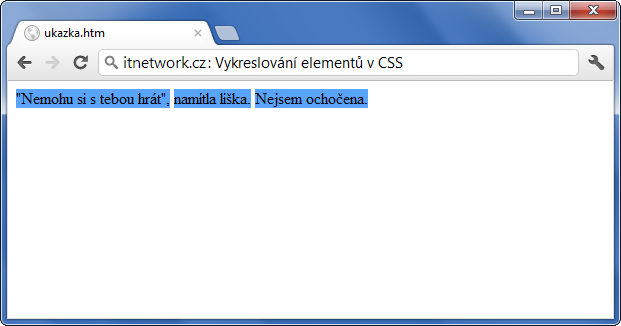 Ukázka vykreslení elementů jako řádkových v CSS - Pozicování a velikost - CSS vlastnosti