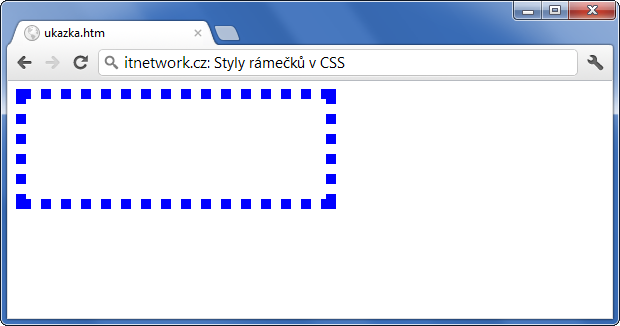 Ukázka rámečku dotted přes CSS - Rámeček - CSS vlastnosti