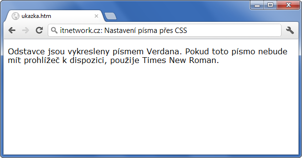 Ukázka ostylování fontu přes CSS - Text a písmo - CSS vlastnosti