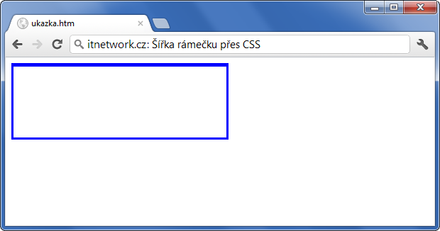 Ukázka šířky horního rámečku přes CSS - Rámeček - CSS vlastnosti