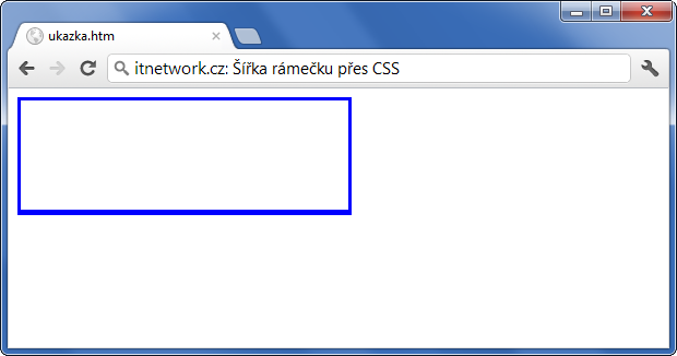 Ukázka šířky spodního rámečku přes CSS - Rámeček - CSS vlastnosti