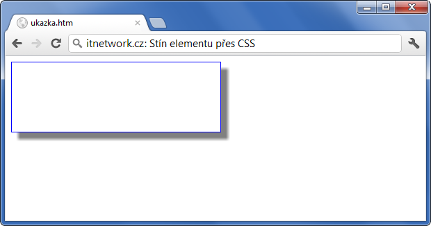 Ukázka stínu elementu přes CSS - Ostatní CSS vlastnosti
