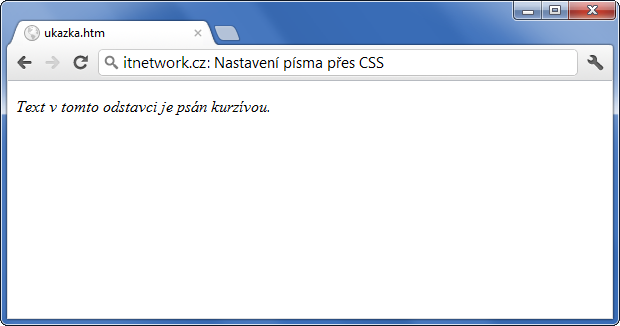 Ukázka ostylování fontu přes CSS - Text a písmo - CSS vlastnosti