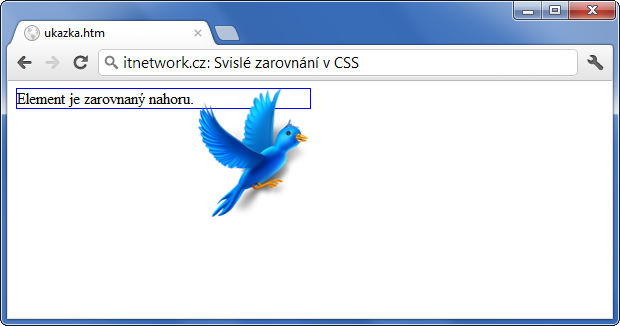 Ukázka svislého zarovnání přes CSS - Pozicování a velikost - CSS vlastnosti