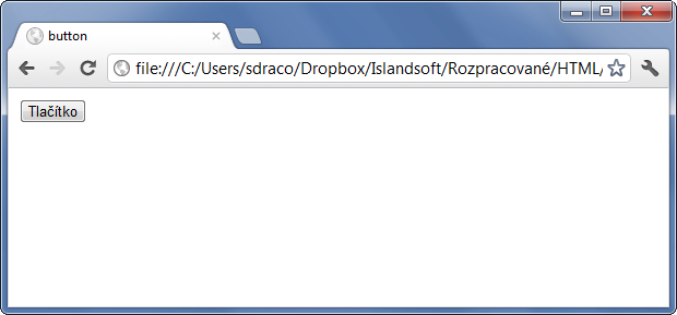 Ukázka použití HTML 5 tagu button k vložení klikatelného tlačítka - Formuláře - Český HTML 5 manuál