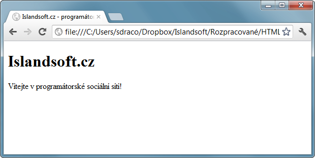 Jednoduchá HTML stránka - HTML struktura - Český HTML 5 manuál