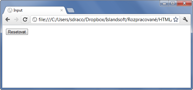 Ukázka formulářového pole input typu reset - Formuláře - Český HTML 5 manuál