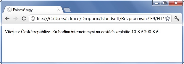 HTML tag s označující neplatnou informaci - Textové tagy - Český HTML 5 manuál