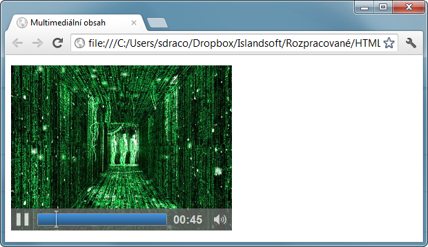 Ukázka HTML 5 tagu video - Multimédia - Český HTML 5 manuál