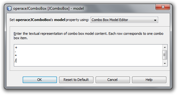 Položky ComboBoxu z Java Swing v NetBeans IDE - Základy Java Swing