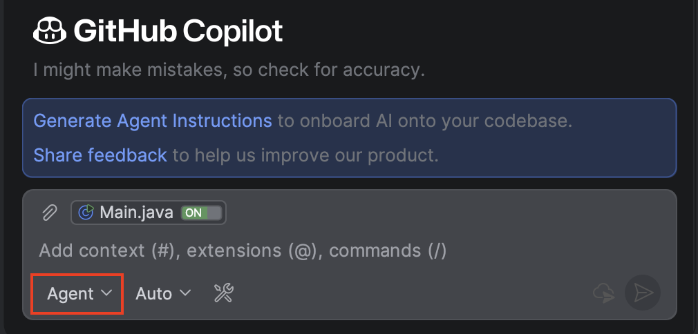 Režimy GitHub Copilota - Základní konstrukce jazyka Java