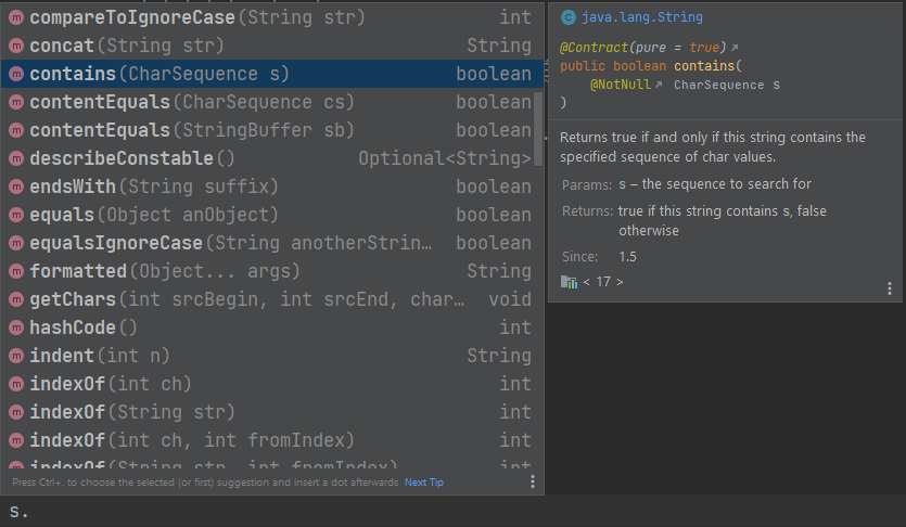 Metody na textovém řetězci string v IntelliJ - Základní konstrukce jazyka Java