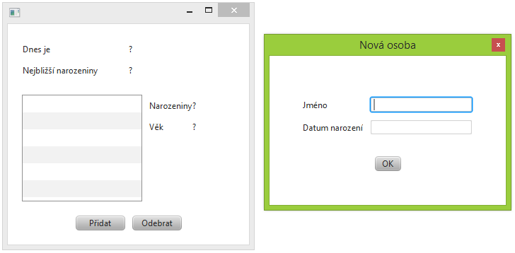 Modální dialog v JavaFX - Java FX - Okenní aplikace