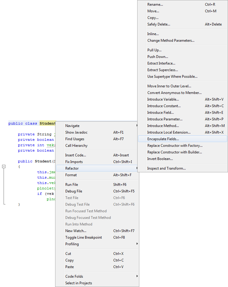 Automatické generování getterů a setterů v IDE NetBeans - Objektově orientované programování v Javě