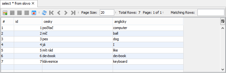 Výpis MySQL tabulky v NetBeans - Databáze v Javě - JDBC