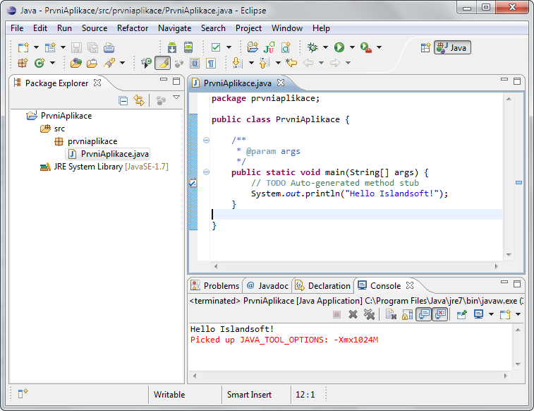 Hello world konzolová aplikace v Java - IntelliJ IDEA / NetBeans / Eclipse - Pokročilá práce