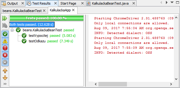 Úspěšně proběhnuté testy pomocí Selenium v JEE a NetBeans - Online kurzy programování v Javě - Největší český e-learning